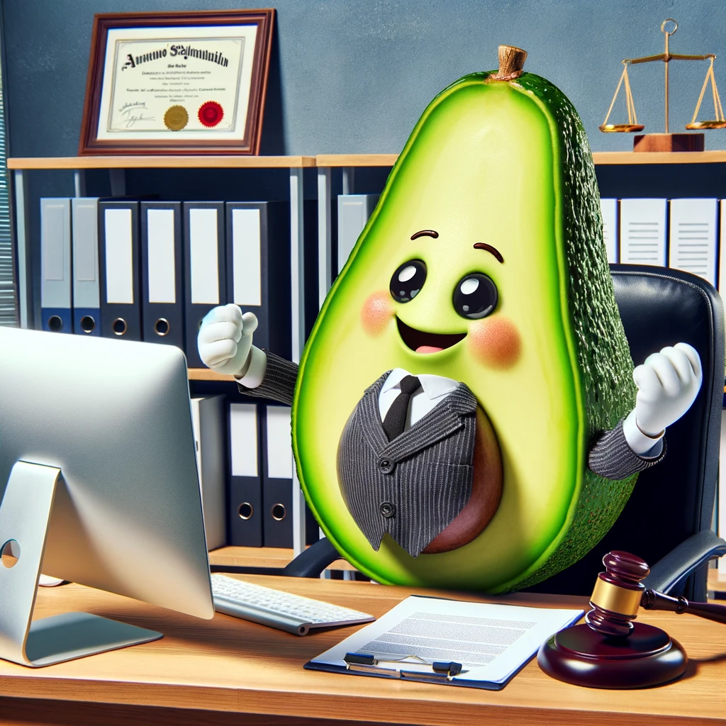 Avocat joyeux devant l'ordinateur